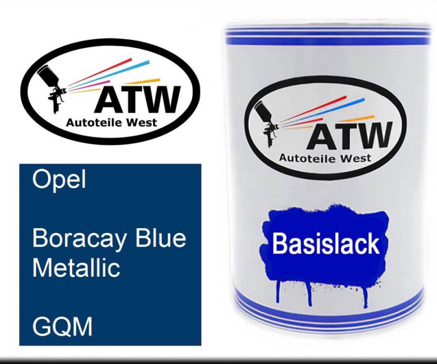 Opel, Boracay Blue Metallic, GQM: 500ml Lackdose, von ATW Autoteile West.